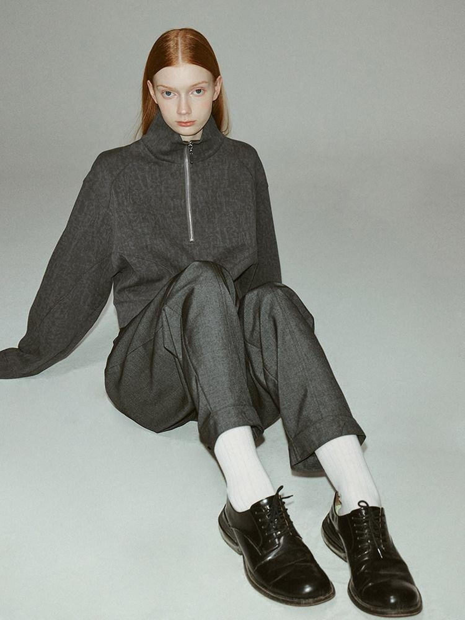 FUSSED Moon Mist Gray Androgynous Cocoon Shape Women&