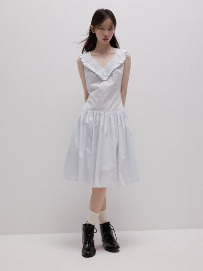 FUSSED Moonlight Blue Layered Pintuck Heavy Splice Women&
