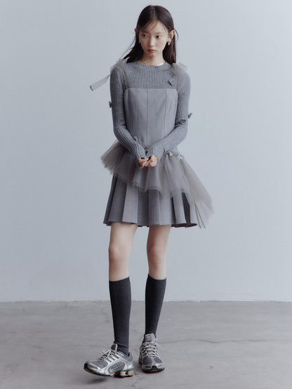 FUSSED Moonlit Sprite Deconstructed Pleated Mesh Dress