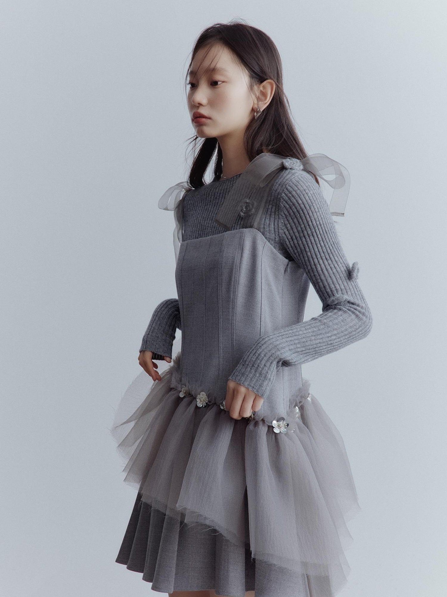 FUSSED Moonlit Sprite Deconstructed Pleated Mesh Dress