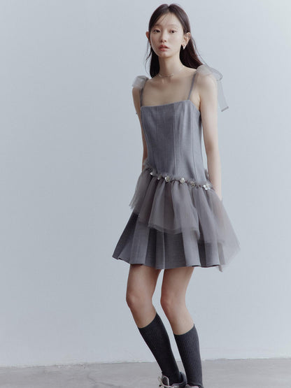 FUSSED Moonlit Sprite Deconstructed Pleated Mesh Dress