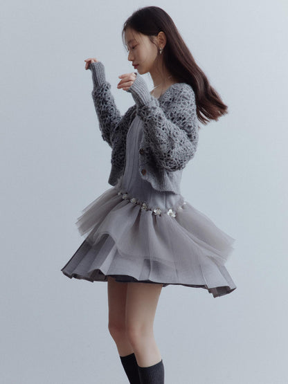 FUSSED Moonlit Sprite Deconstructed Pleated Mesh Dress