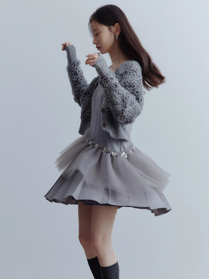 Moonlit Sprite Deconstructed Pleated Mesh Dress