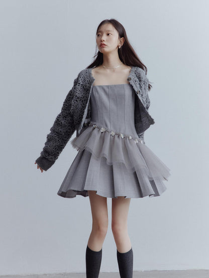 FUSSED Moonlit Sprite Deconstructed Pleated Mesh Dress