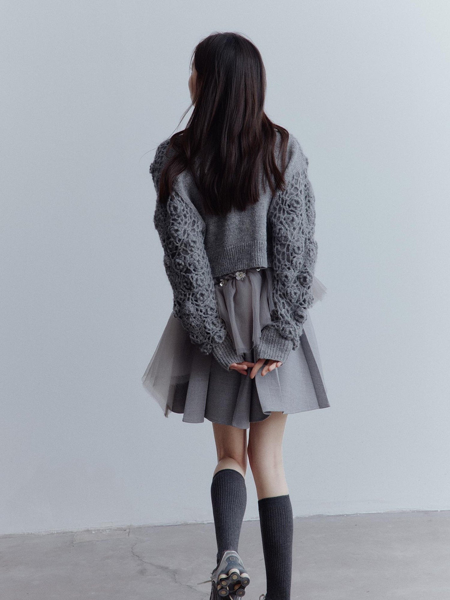 FUSSED Moonlit Sprite Deconstructed Pleated Mesh Dress