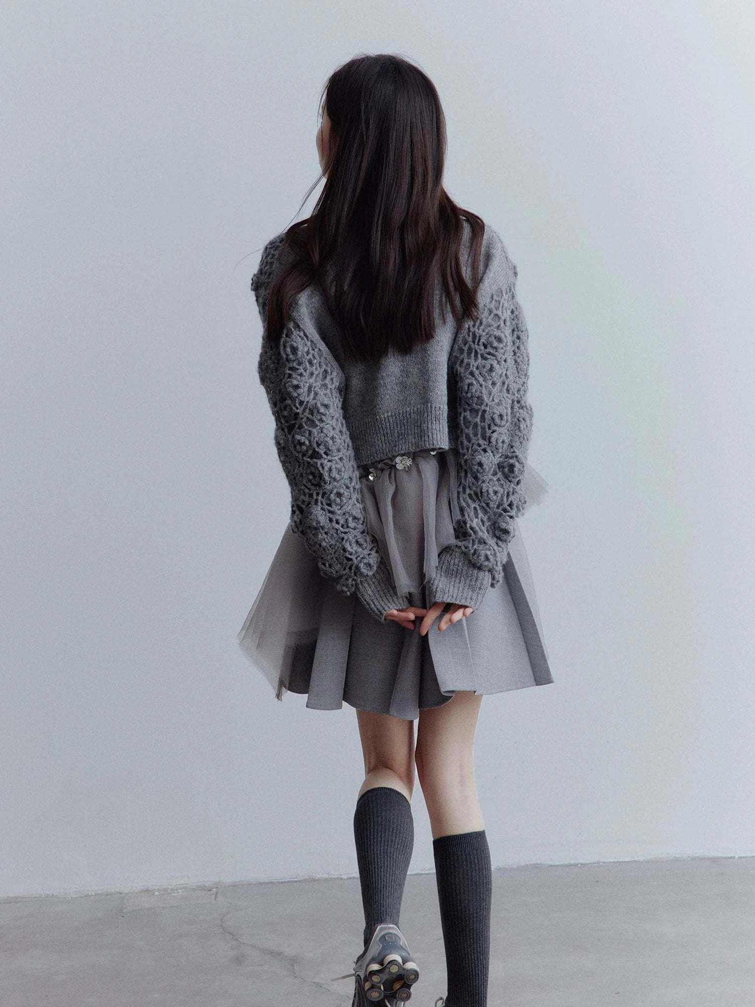 Moonlit Sprite Deconstructed Pleated Mesh Dress