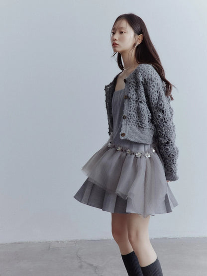 Moonlit Sprite Deconstructed Pleated Mesh Dress