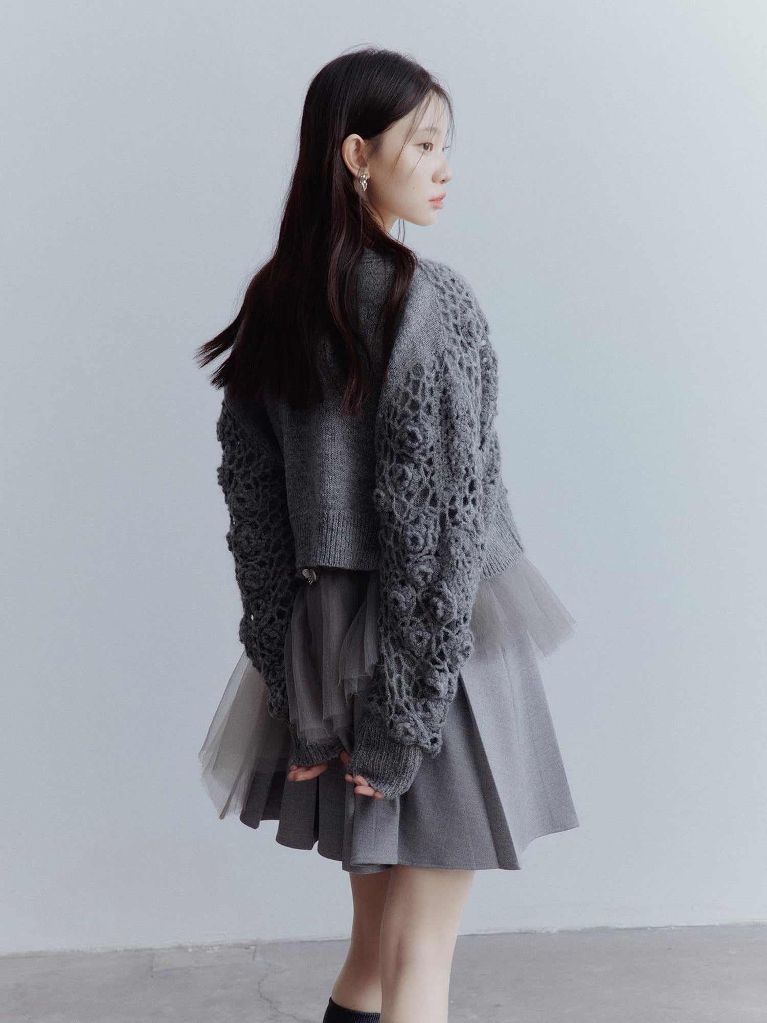 FUSSED Moonlit Sprite Deconstructed Pleated Mesh Dress