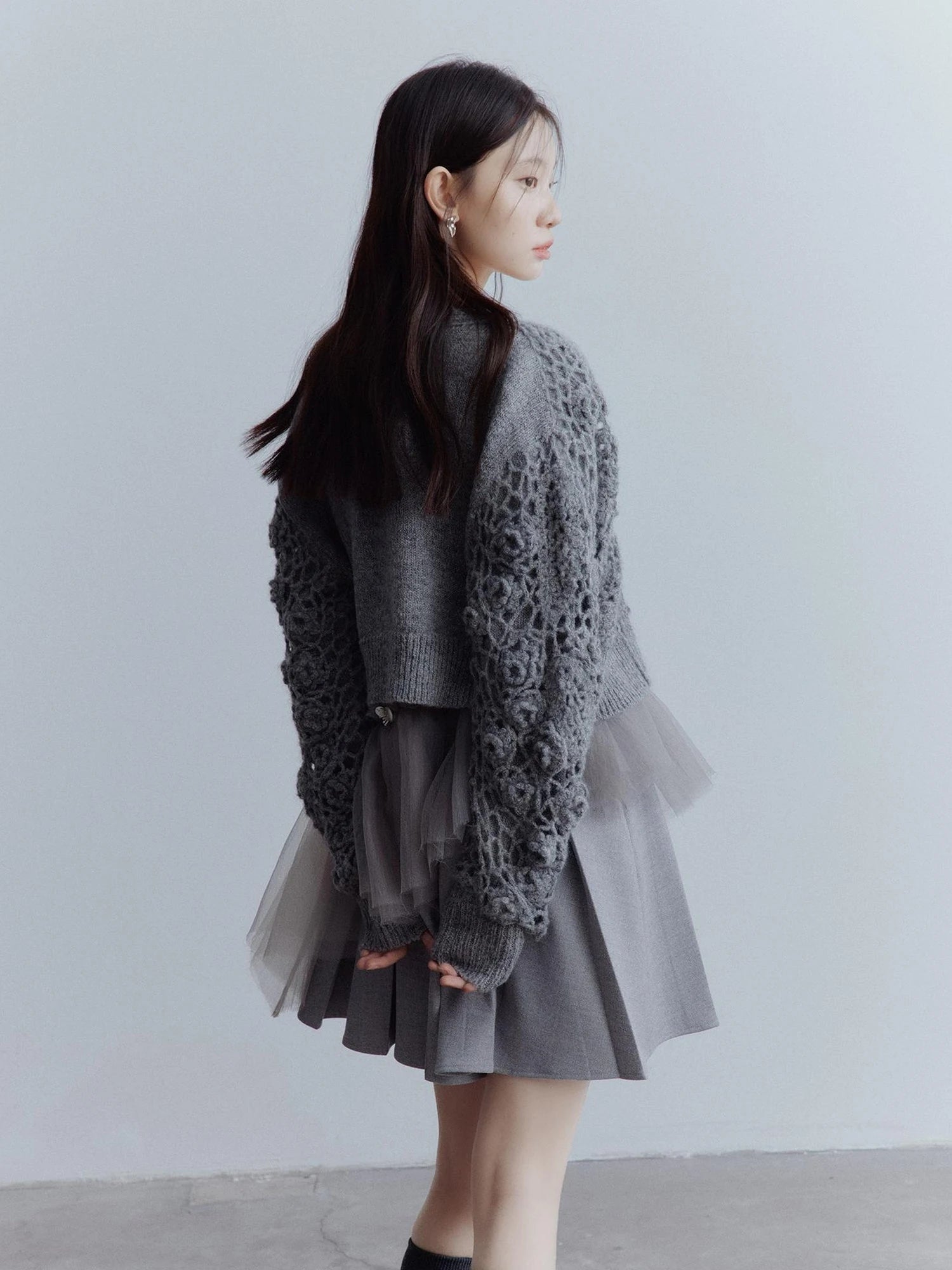 Moonlit Sprite Deconstructed Pleated Mesh Dress