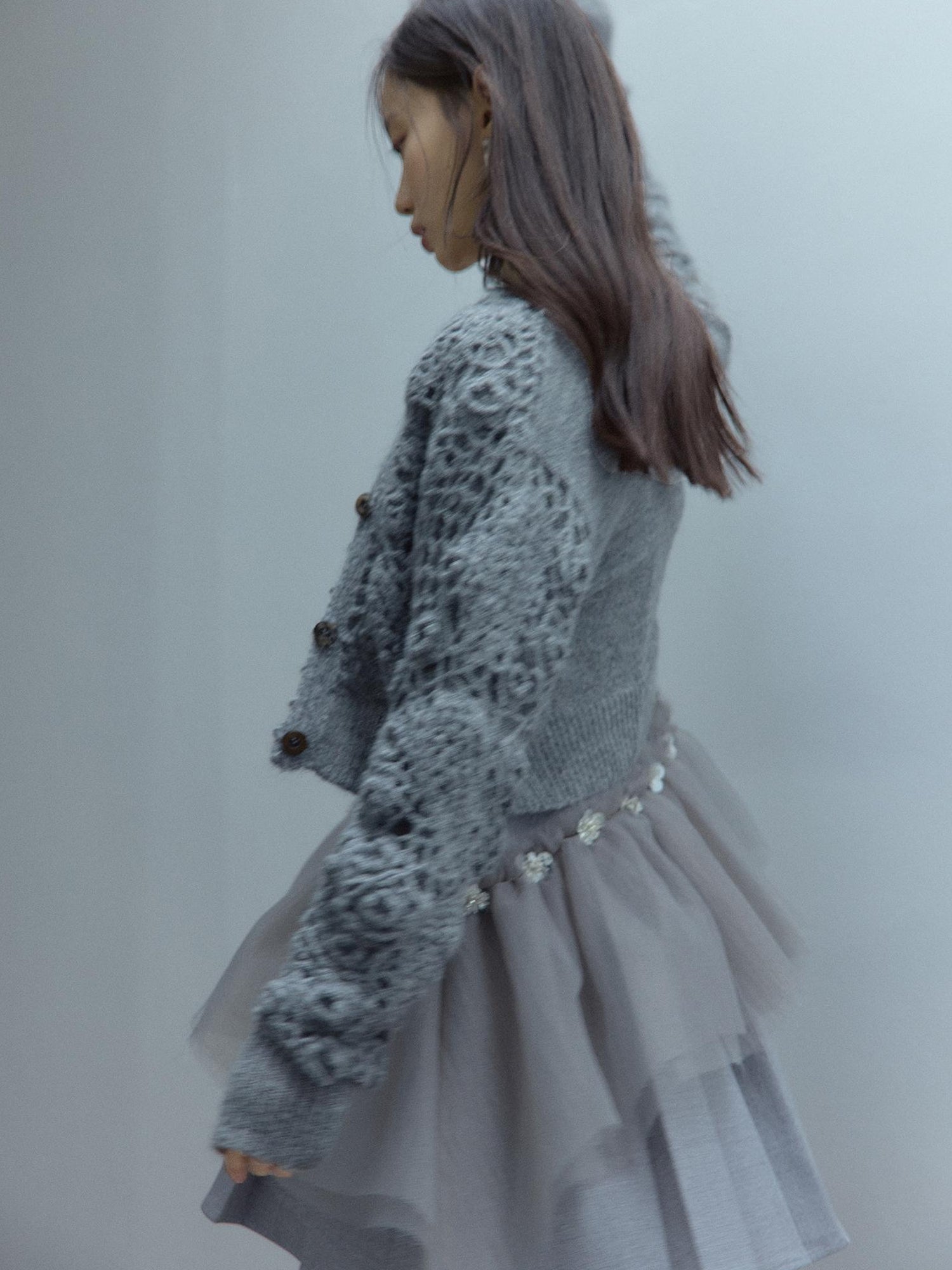 FUSSED Moonlit Sprite Deconstructed Pleated Mesh Dress