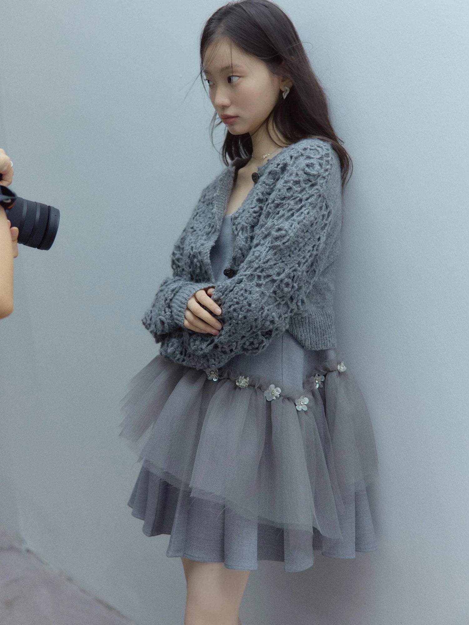 Moonlit Sprite Deconstructed Pleated Mesh Dress