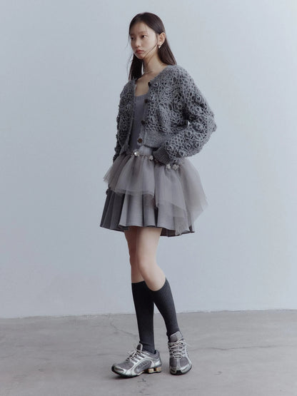 Moonlit Sprite Deconstructed Pleated Mesh Dress