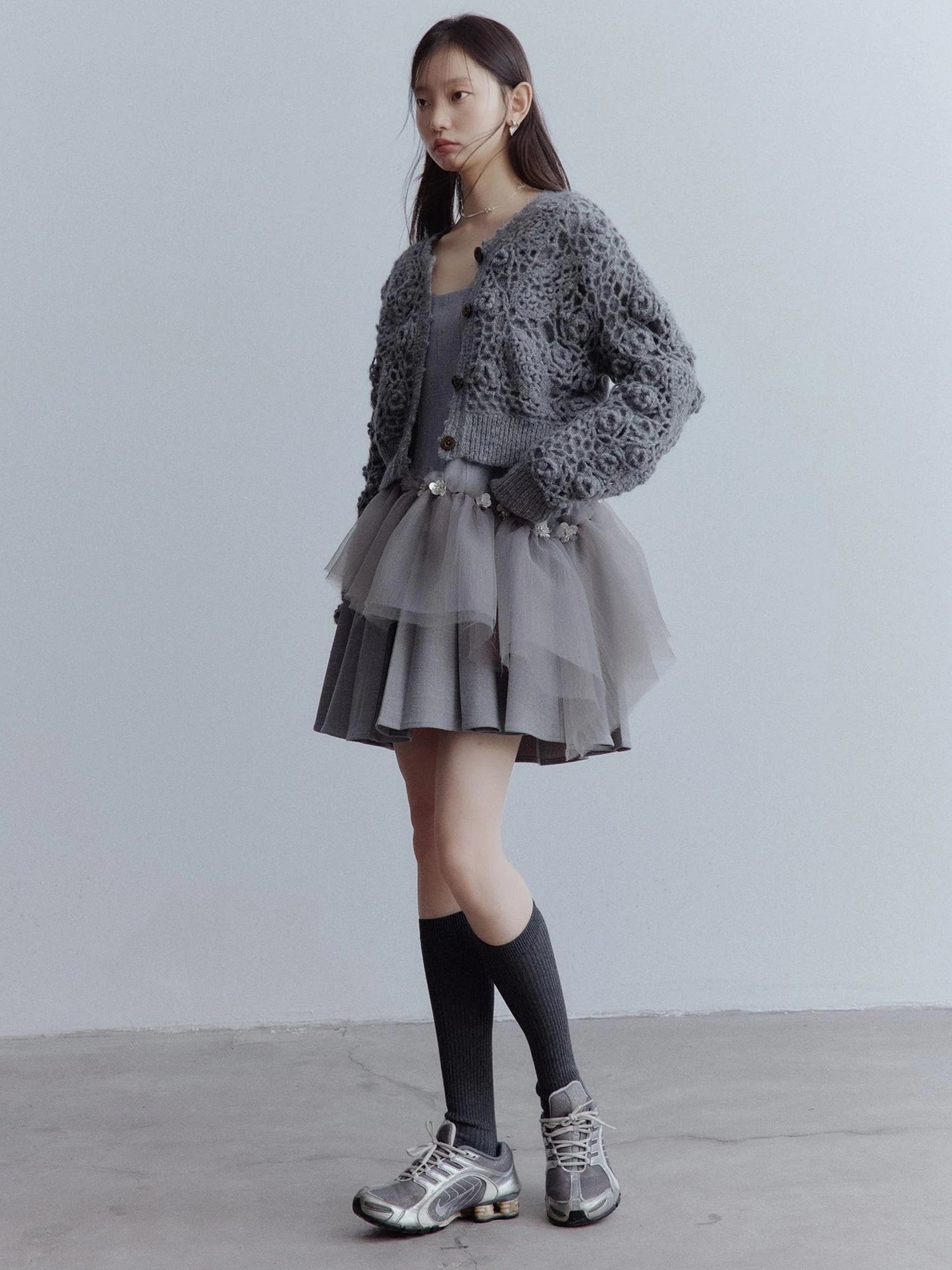 Moonlit Sprite Deconstructed Pleated Mesh Dress