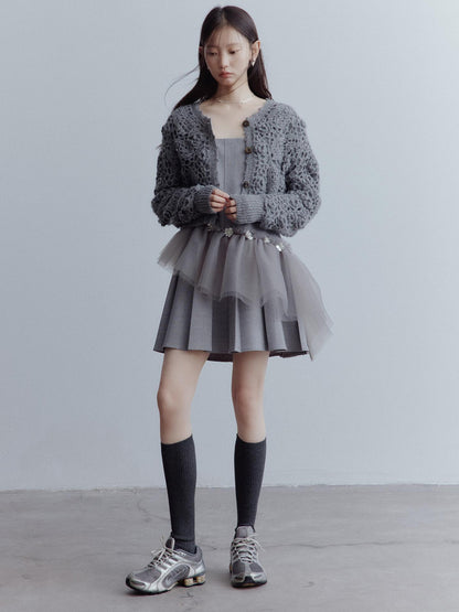 FUSSED Moonlit Sprite Deconstructed Pleated Mesh Dress