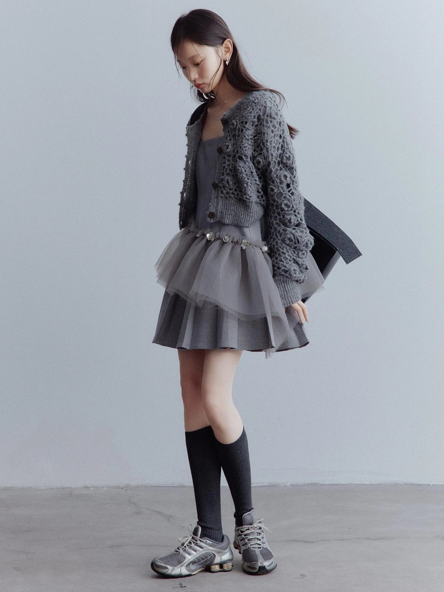 Moonlit Sprite Deconstructed Pleated Mesh Dress