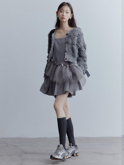 FUSSED Moonlit Sprite Deconstructed Pleated Mesh Dress