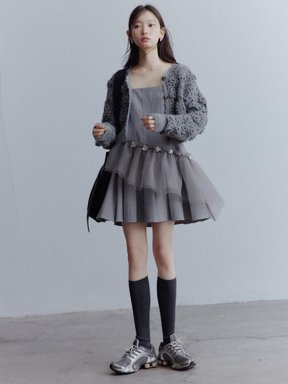 FUSSED Moonlit Sprite Deconstructed Pleated Mesh Dress