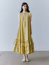 FUSSED_Morning_Mist_Yellow_Layered_Spliced_A_Line_V-neck_Tie_Women&