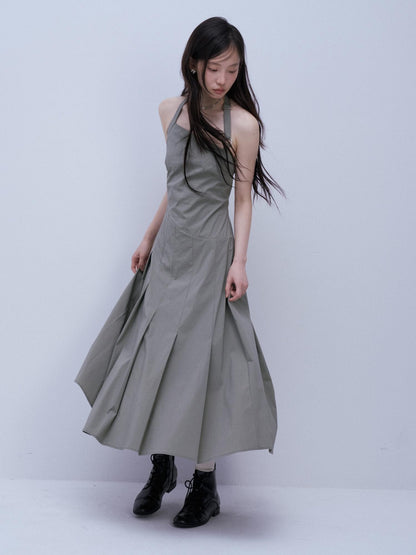 FUSSED Moss Green Asymmetrical Crinkled Pleats Women&