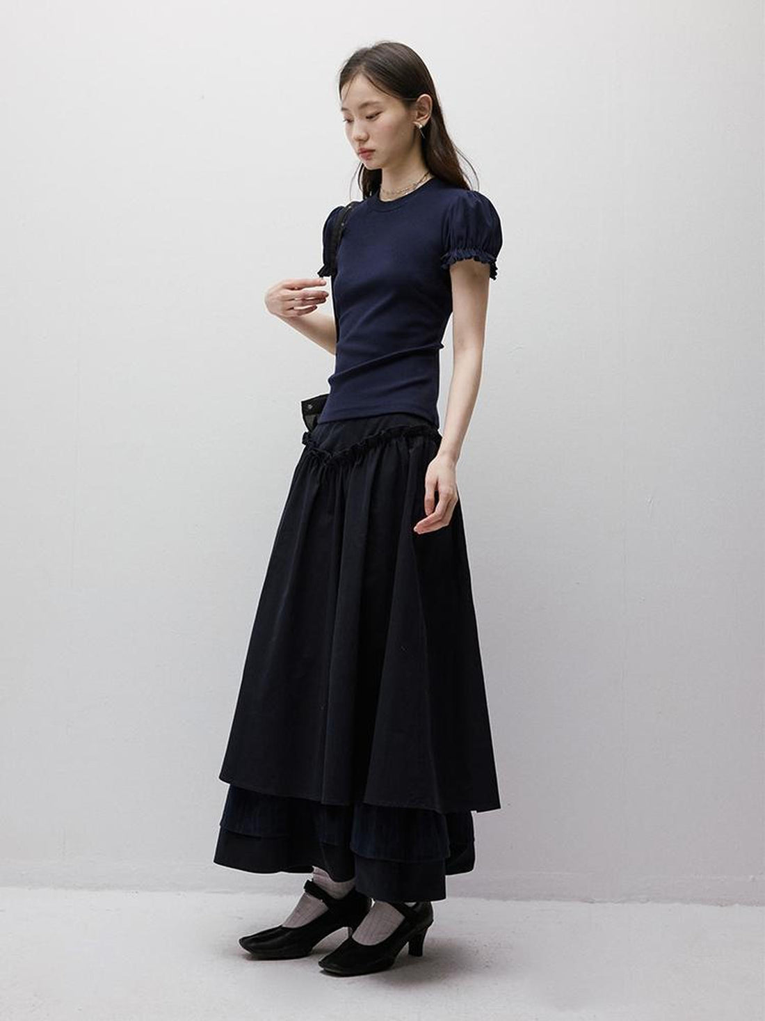 FUSSED Multi Layer Dream Twilight Blue Maxi Skirt