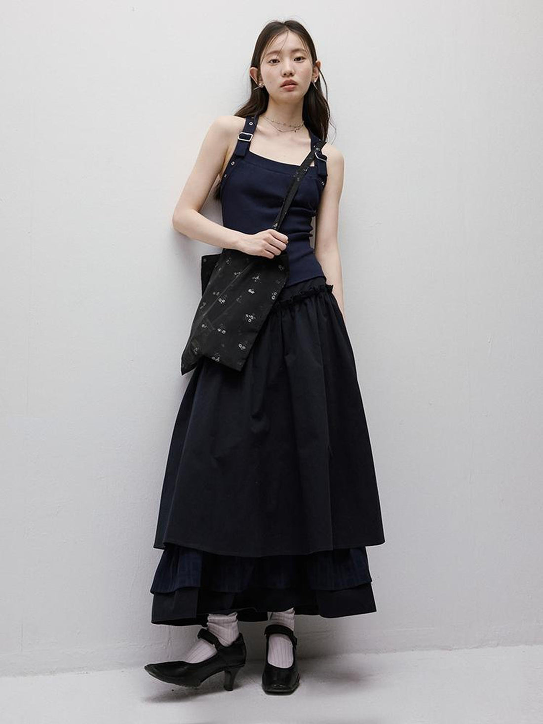 FUSSED Multi Layer Dream Twilight Blue Maxi Skirt