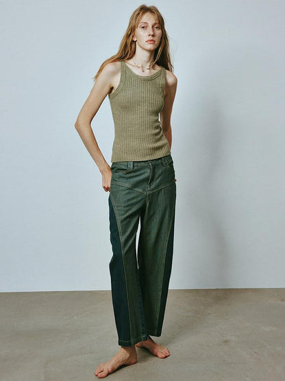 FUSSED Mustard Slim Zip Cropped Vest And Jacket Women&