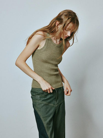 FUSSED Mustard Slim Zip Cropped Vest And Jacket Women&