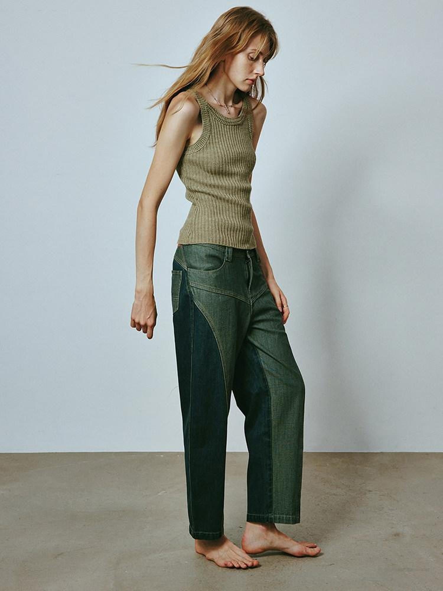 FUSSED Mustard Slim Zip Cropped Vest And Jacket Women&