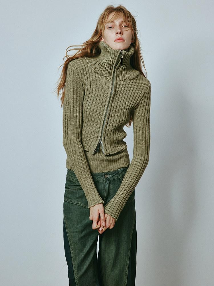 FUSSED Mustard Slim Zip Cropped Vest And Jacket Women&
