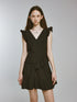 FUSSED_Mysterious_Waltz_Black_V-Neck_Flounced_Hem_Dress_MISSTT