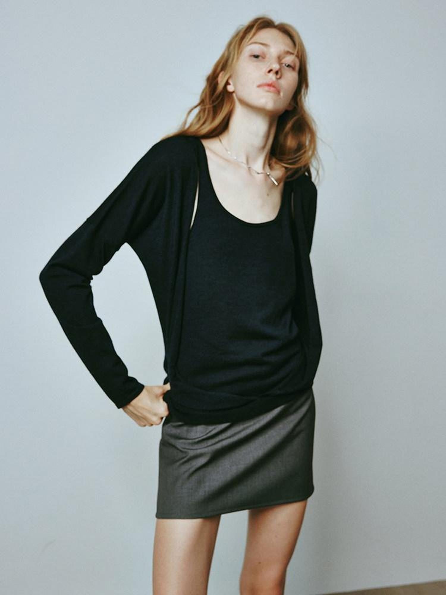 FUSSED Navy Faux Layered Relaxed Women&