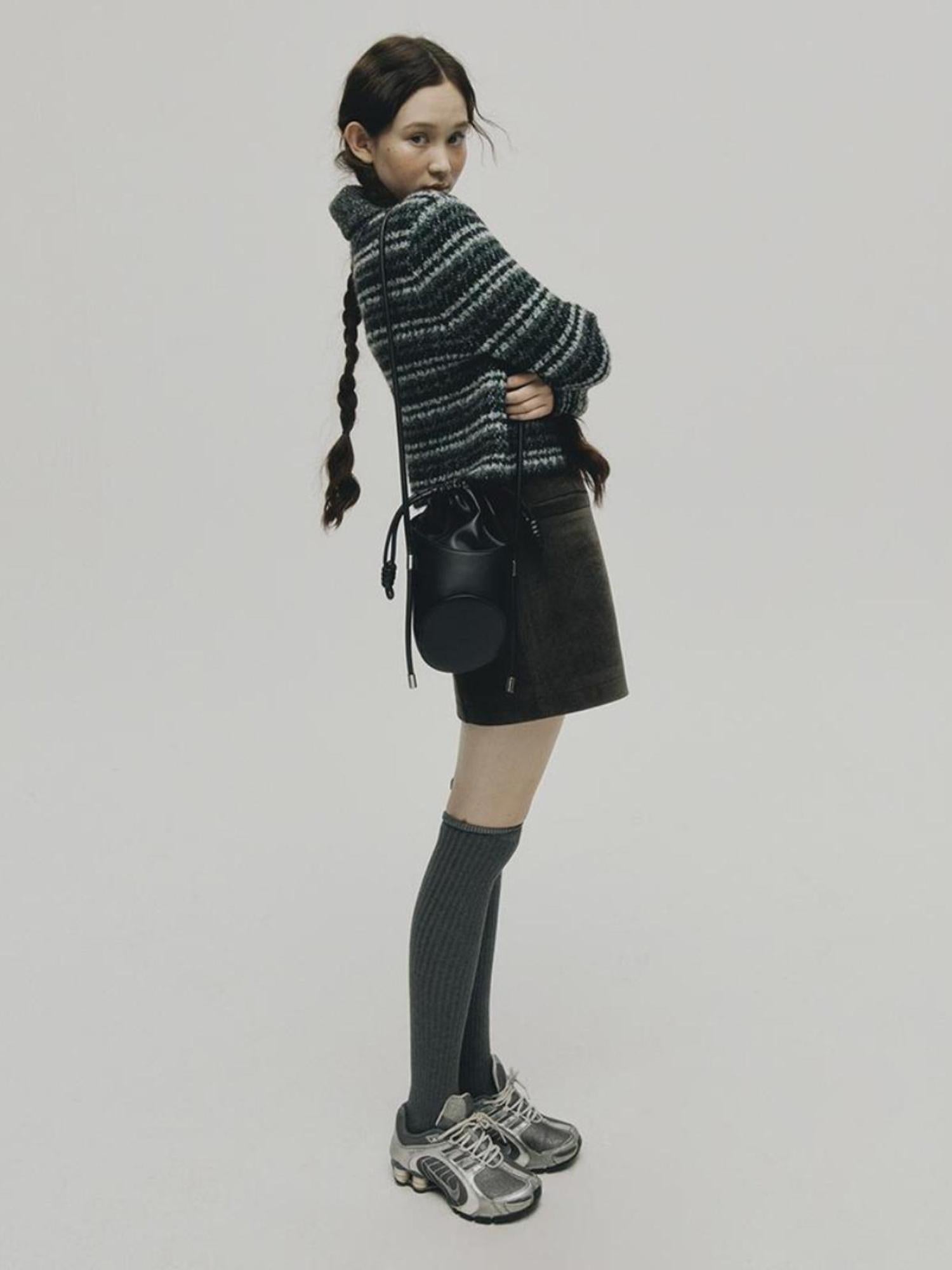 FUSSED Norwegian Forest Textured Nordic Blue Green Alpaca Wool Sweater