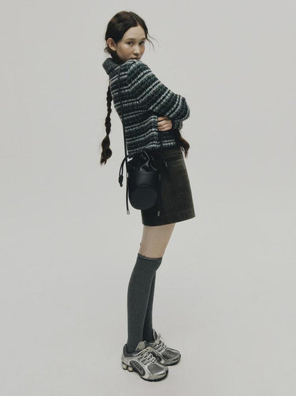 FUSSED Norwegian Forest Textured Nordic Blue Green Alpaca Wool Sweater