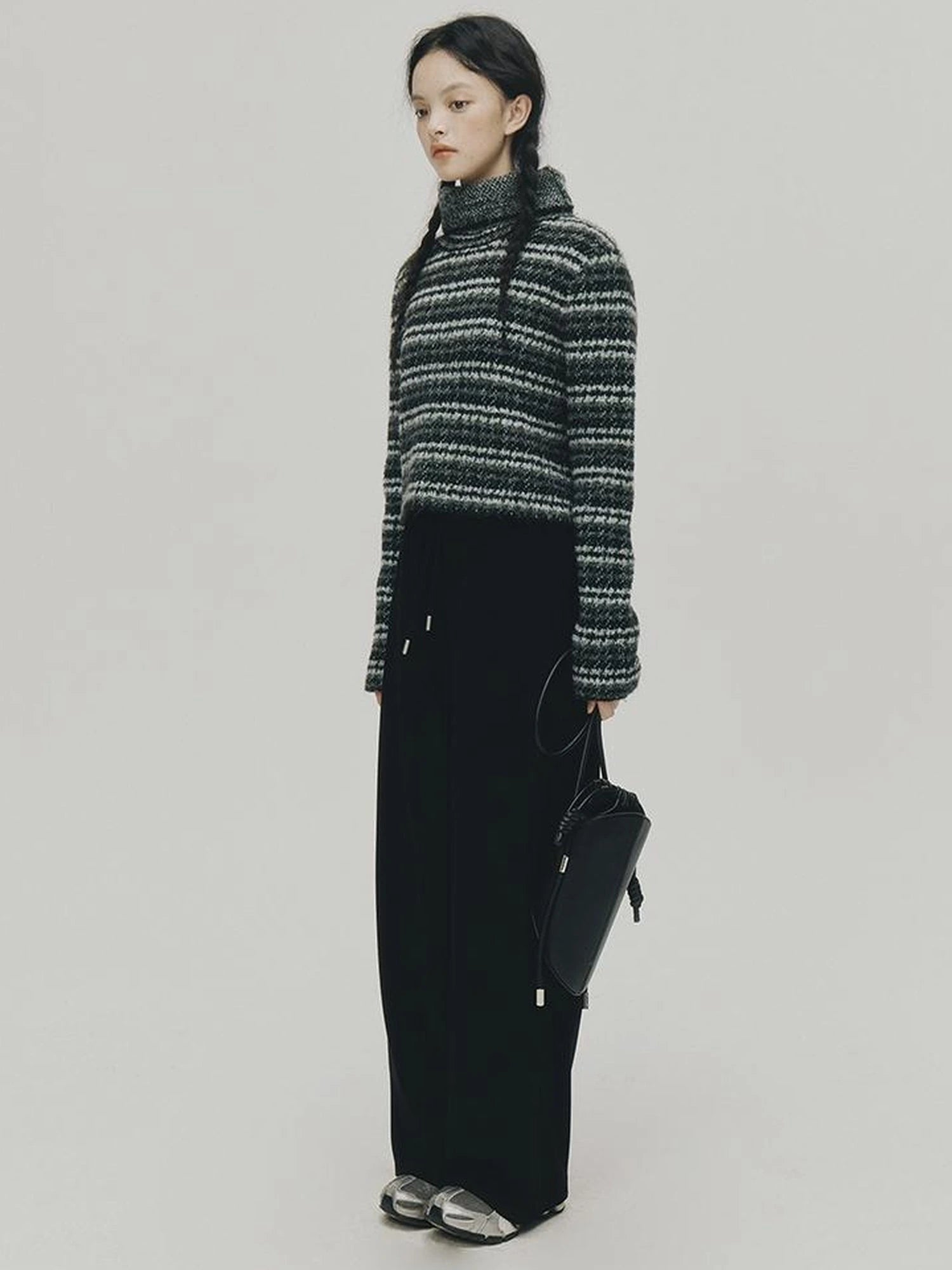 Norwegian Forest Textured Nordic Blue Green Alpaca Wool Sweater