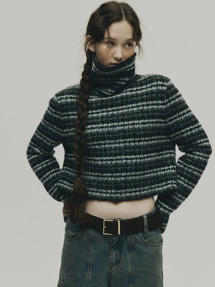 Norwegian Forest Textured Nordic Blue Green Alpaca Wool Sweater