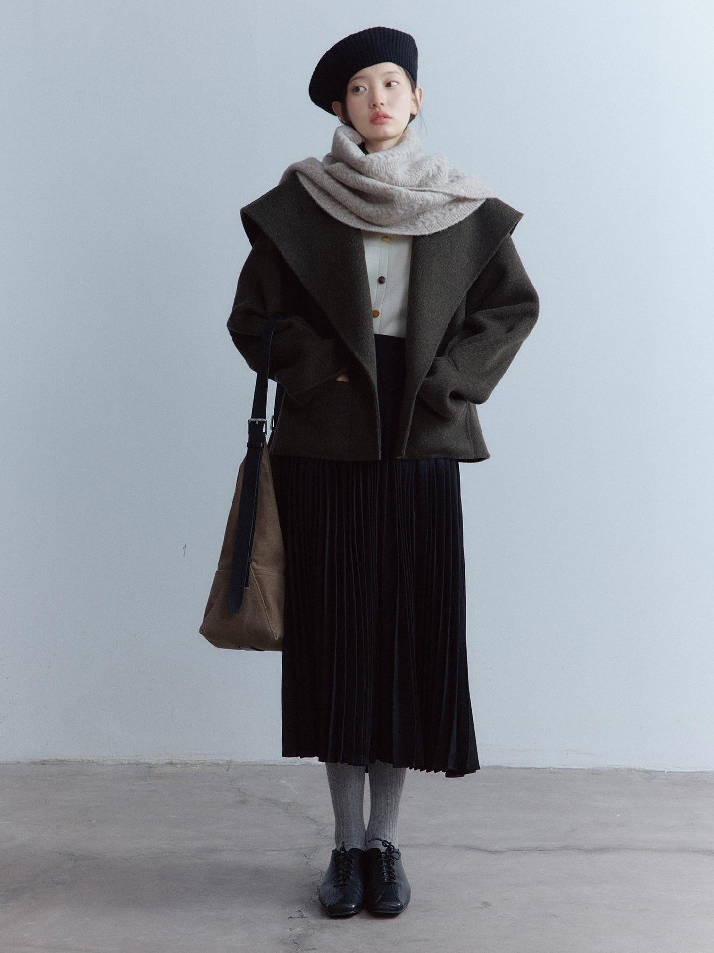 FUSSED Oatmeal Heavy Twisted Cable Patchwork Women&