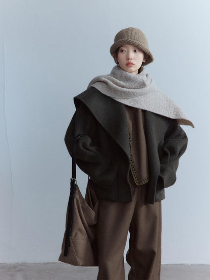 FUSSED Oatmeal Heavy Twisted Cable Patchwork Women&