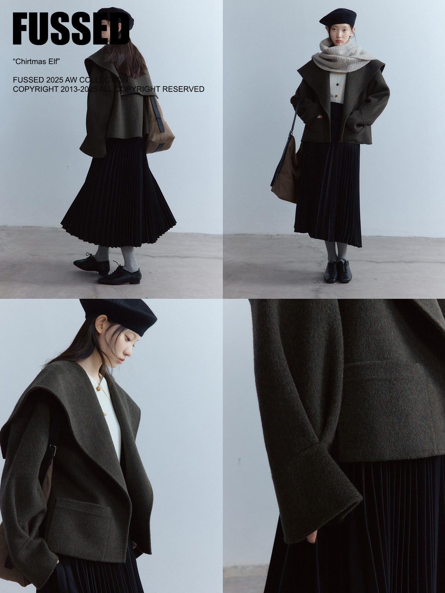 FUSSED Oatmeal Heavy Twisted Cable Patchwork Women&