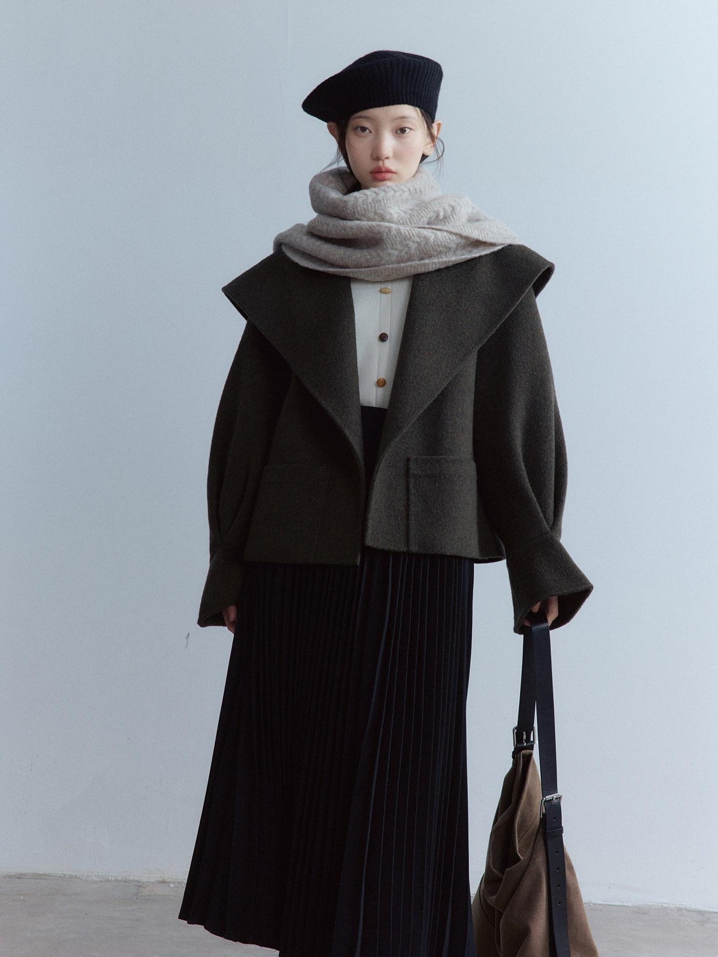 FUSSED Oatmeal Heavy Twisted Cable Patchwork Women&