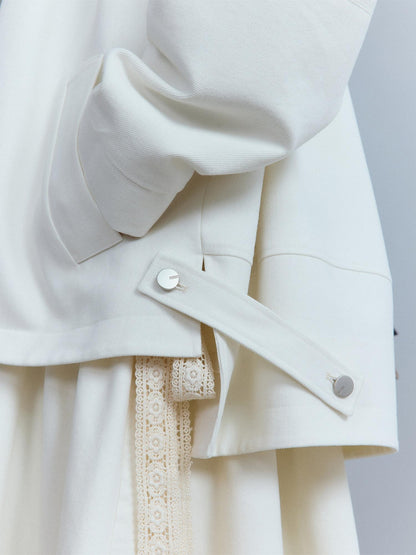 FUSSED Oatmeal White 3d Structured Patchwork Women&