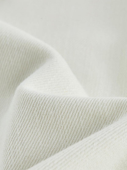 FUSSED Oatmeal White Heavy Ruching Lace Insert Women&