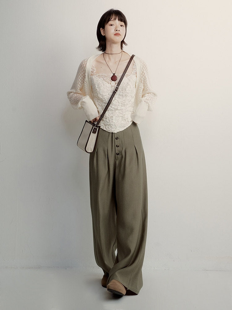 FUSSED_Olive_Grey_Green_Paper_Crinkle_Texture_Slouchy_Drape_Women&