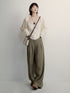 FUSSED_Olive_Grey_Green_Paper_Crinkle_Texture_Slouchy_Drape_Women&