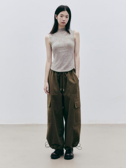 FUSSED Olive Structured Wide Leg Pocket Women&