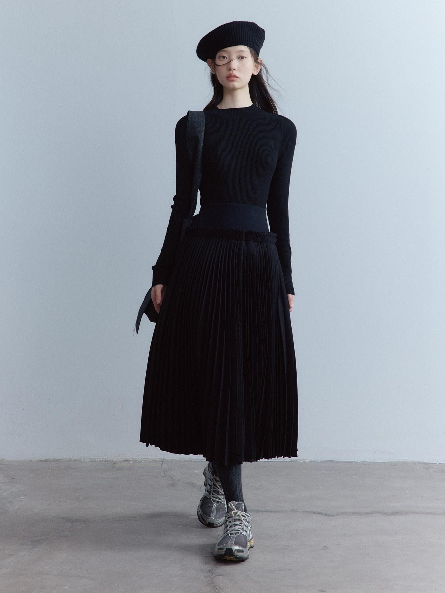 FUSSED Origami Raised Pleats Panelled Mixed Fabric Women&