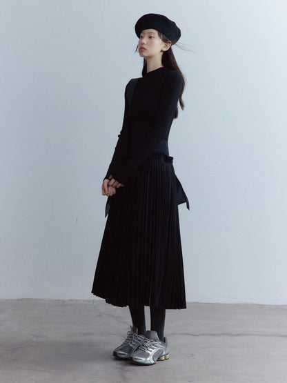 FUSSED Origami Raised Pleats Panelled Mixed Fabric Women&