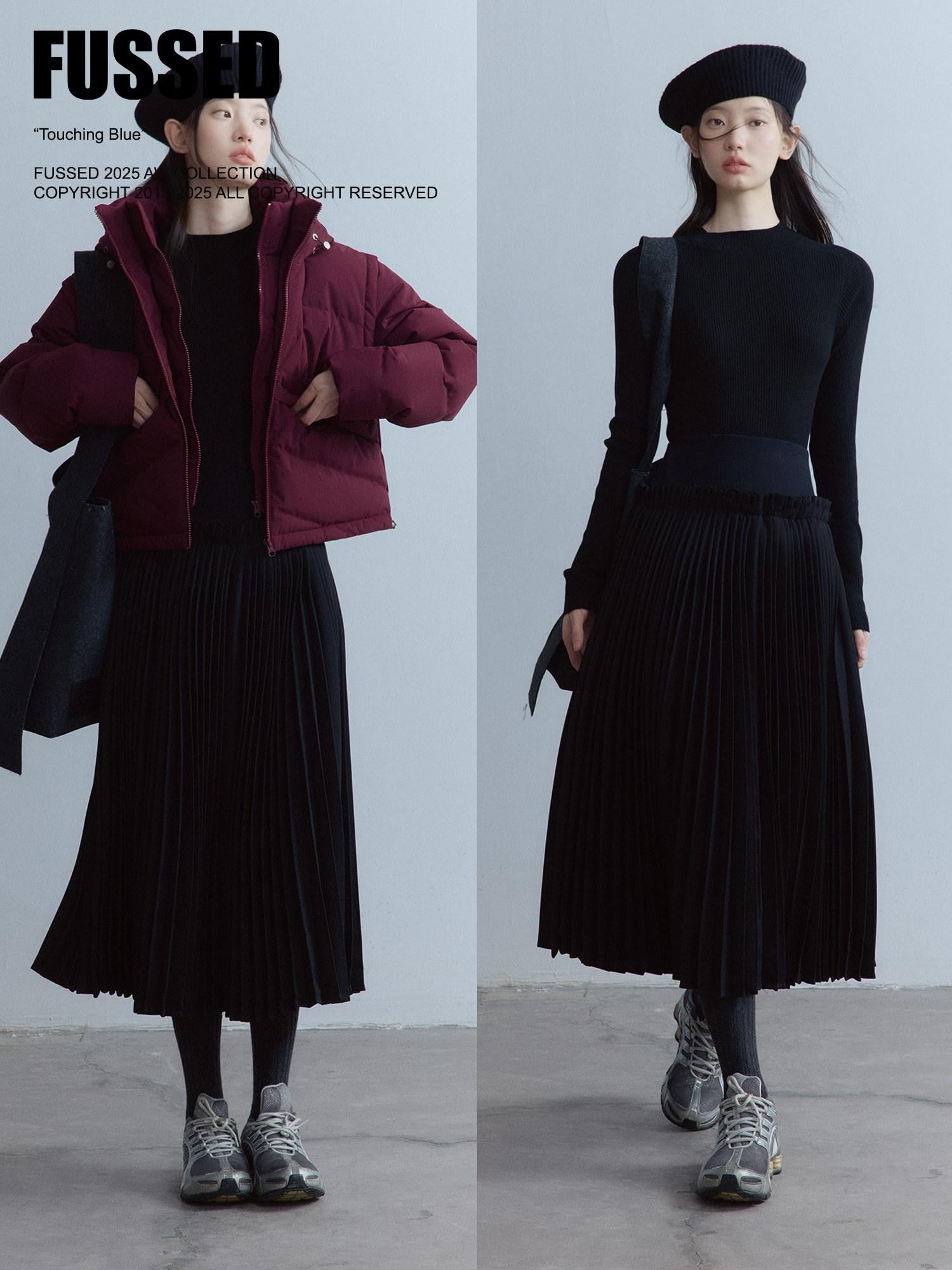 FUSSED Origami Raised Pleats Panelled Mixed Fabric Women&