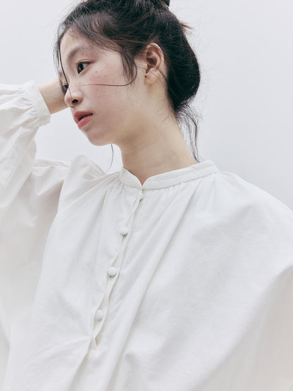FUSSED Oversized Bubble Sleeve Solid Color Cotton Women&