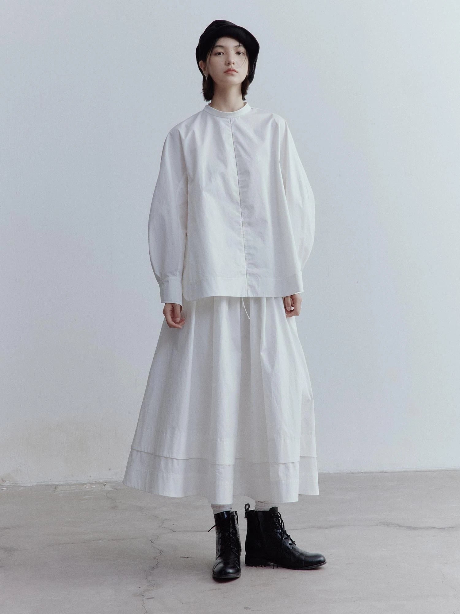 Oversized Cut Out Sleeve Cotton Shirt