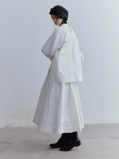 Oversized Cut Out Sleeve Cotton Shirt